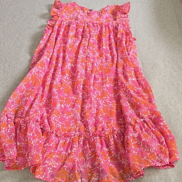 Umgee Vibrant Pink and Orange Floral Dress - Picture 2 of 6